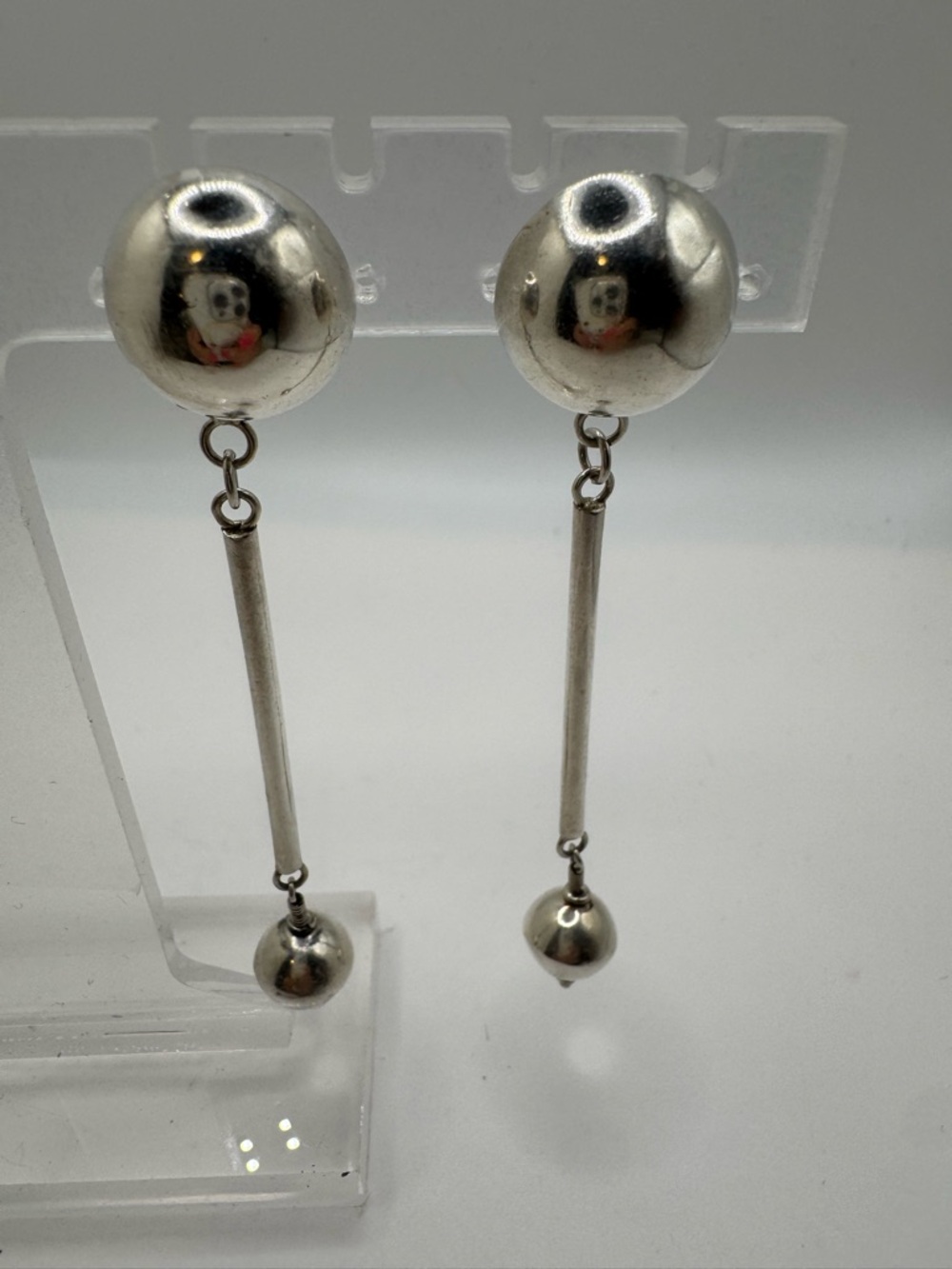 Artisan RM Signed 925 Sterling Modernist Drop Earrings 11.7g